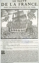 Gegraveerd hout. Mazarinade politiek pamflet: 