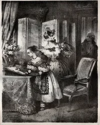 Gravure uit de 19e eeuw voor de roman van Madame Cottin (Sophie Cottin Rostand) 