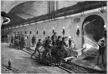 Excursie in de riolen van Parijs in 1872