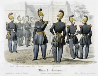 Brandweerlieden in uniform - In "Album van kostuums"