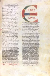 Eerste Boek der Koningen. Capulet met de naam van Koning David en de aankondiging van zijn hoge leeftijd