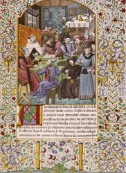 Eerste pagina van een rekeningboek met een betaling van lijfrentes - 15e-eeuwse miniatuur