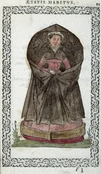 Vlaamse juffer - in "Habits et effigies" door Jean Sulperius