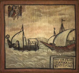 Ex voto zeeman, populaire offer als teken van toewijding en dankbaarheid van de zeeman die de gevaren van de zee heeft overleefd, afkomstig uit de Kerk van Carmine, Torre del Greco, nabij Napels