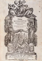 Frontispice van Dialogo della musica antica e della moderna door Vincenzo Galilei