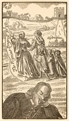 Frontispice uit het tweede deel van The Pilgrims Progress From This World, To That Which Is To Come door John Bunyan