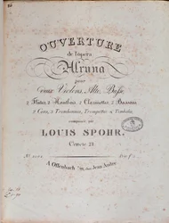 Frontispice van de partituur van de ouverture van Alruna door Louis Spohr