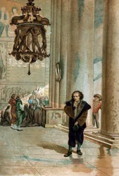 Galileo Galilei (1564-1642) observeert de oscillatie van de lamp in de kathedraal van Pisa. Uit 