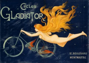 Gladiatorfietsen, ca 1905, reclameposter, Parijs. Frankrijk, 20e eeuw