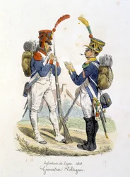 Grenadier en voltiger van de linie-infanterie