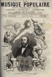 Gustave Nadaud (1820-1893), Franse liedjesschrijver en zijn liedjes - gravure in 