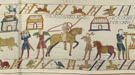 Hier is Wadard, Tapijt van Bayeux (wol borduurwerk op linnen)