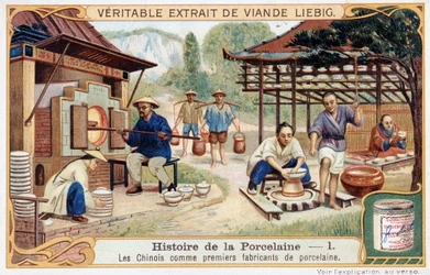 Geschiedenis van porselein: de Chinezen als de eerste fabrikanten van porselein - Liebig chromolithografie