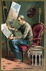 Horace Vernet (1789-1863), Franse schilder. Chromolithografie 19e eeuw.