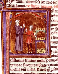 Hoe peren op te slaan Miniatuur uit het manuscript 