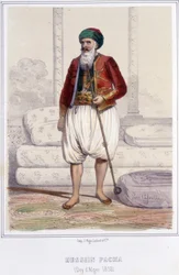 Hussein pasha, dey van Algiers van 1818 tot 1830 toen de Fransen Algiers innamen.