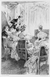 Illustratie van „Rood en zwart“ van Stendhal. 1830. Gravure uit het einde van de 19e eeuw.