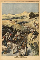 In Algerije, een bataljon georganiseerd door een heel bataljon Zouaven, versterkt door de cavalerie, om Areski ben Bashir te vangen