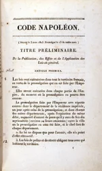 Incipit van de Napoleontische Code (Burgerlijk Wetboek)
