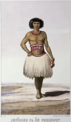 Inheemse van Oceanië - in "Eerste Zweedse omvaart" door Skogman Carl Johan Alfred, ed. Stockholm, Adolf Bonnier