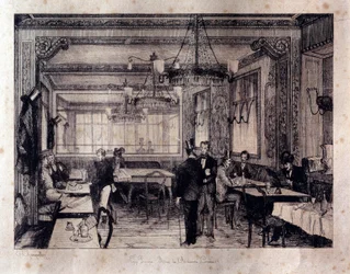 Interieur van café Le Procope in de rue de l