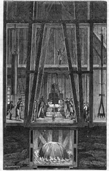 Interieur van de artesische put van Passy in 1888 in 