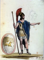 Jason personage. Voor de opera Medee door Luigi Cherubini (1760-1842) voor een uitvoering in La Scala (Milaan, Italië) in 1822-1823