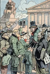 Jean Jaures verenigde socialisten verzet zich tegen de wet van drie jaar (militaire dienst) vertegenwoordigd door Duitsers, juni 1914 (Duitse steun voor verenigde socialisten onder leiding van Jean Jaures verzet zich tegen de wet van drie jaar, juni 1914) 