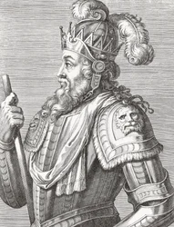Koning Afonso V van Portugal. Portret.