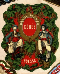 Etiket van "Basile Pikazo - Jerez - Odessa", 19e eeuw