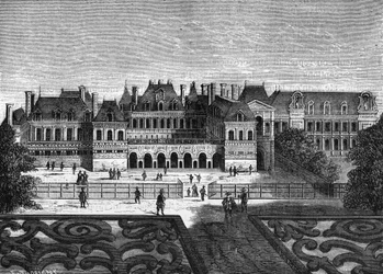 Het oude Palais Cardinal, nu Palais Royal in Parijs - in 