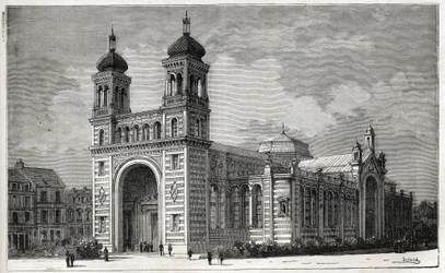Le Palais Rameau in Lille - gravure van 1884
