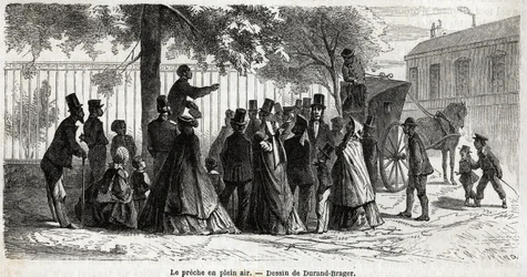 Le preche en plein air, in Londen