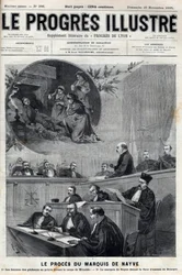 Het proces van de markies de Nayve bij de assisen van Bourges in 1895 - Gravure in 