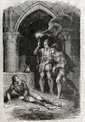 Leon (Leone) bevrijdt Roger (Ruggero, Ruggiero) - gravure van 1851 uit 