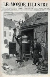 Les bouilleurs de cru - de distillatie aan huis in Parijs in 1895 - gravure in 