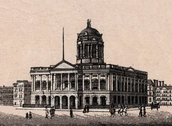 Liverpool, Engeland: uitzicht op het stadhuis. in 