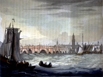 Londen Brug en Southwark Kathedraal, Engeland