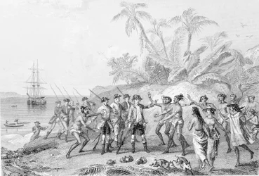 Louis Antoine, Graaf van Bougainville (1729-1811) arriveert in Tahiti