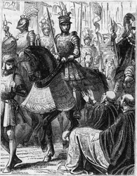 Lodewijk XII (1462-1516) betreedt Genua (Italië).