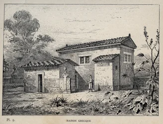 Maison Grecque (Grieks huis) - gravure van 1889 in 