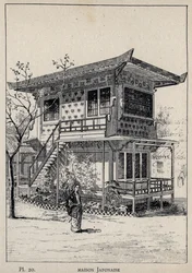 Maison Japonais (Japans huis) - gravure uit 1889 in 