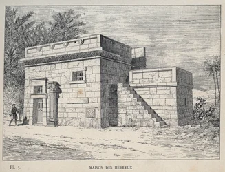 Maison des Hebreux - (Hebreeuws Huis) gravure van 1889 in 