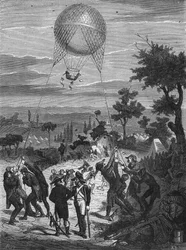 Manoeuvre van een gevangen aerostaat gebruikt in het leger van de Republiek. In 