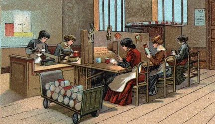 Vuurwerkproductie. Chromolithografie van het einde van de 19e eeuw