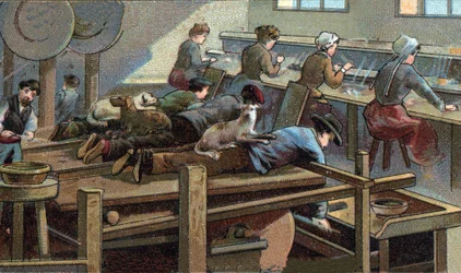 Messenfabricage, gietwerkplaats