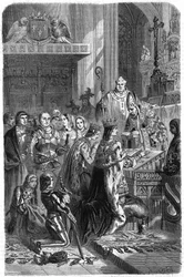 Huwelijk van Karel VIII, koning van Frankrijk, en Anna van Bretagne in het Kasteel van Langeais op 6 december
