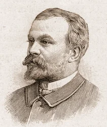 Leden van de Académie Française in 1895: portret van Jules Lemaitre (1853-1914), toneelschrijver, dramatisch criticus, essayist, literair historicus en Franse verteller.