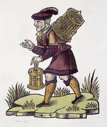 Handelaar van vergeten in 1735 in Parijs