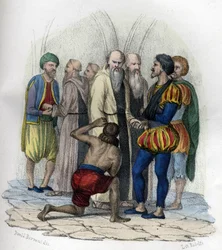 Miguel de Cervantes (1547-1616), Spaanse schrijver, gevangengenomen in Algiers in 1575. In 